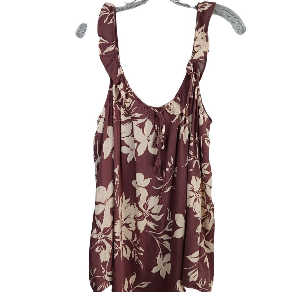 EUC Torrid Floral Sleeveless Ruffled Neck and Shoulder Straps Size 1X
